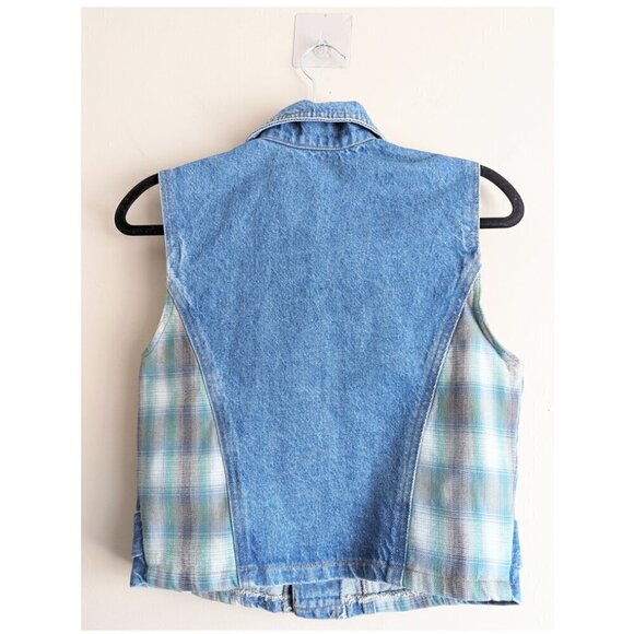 Vintage Denim plaid vest - Picture 2 of 7